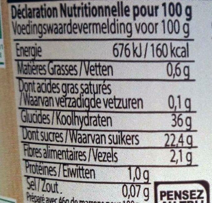 Nature bio Crème de marrons packshot