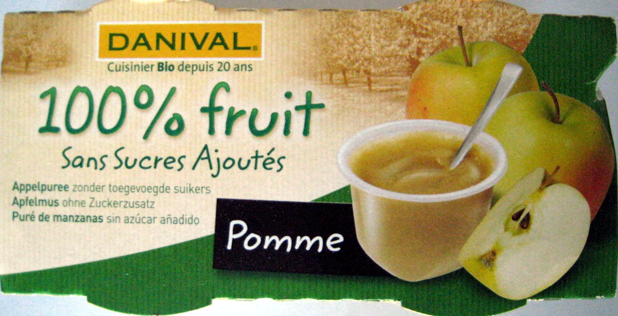 Danival Purée de Pomme 100% fruit packshot