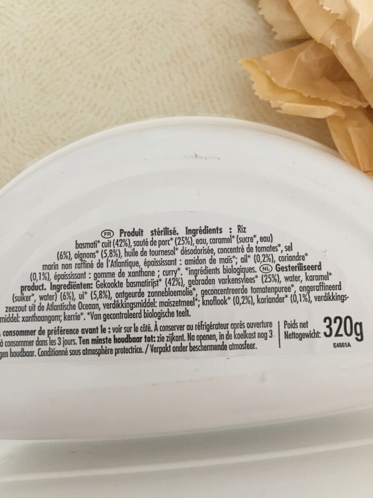 Danival Porc Au Caramel Riz Basmati & Sauce Sucrée Salée packshot