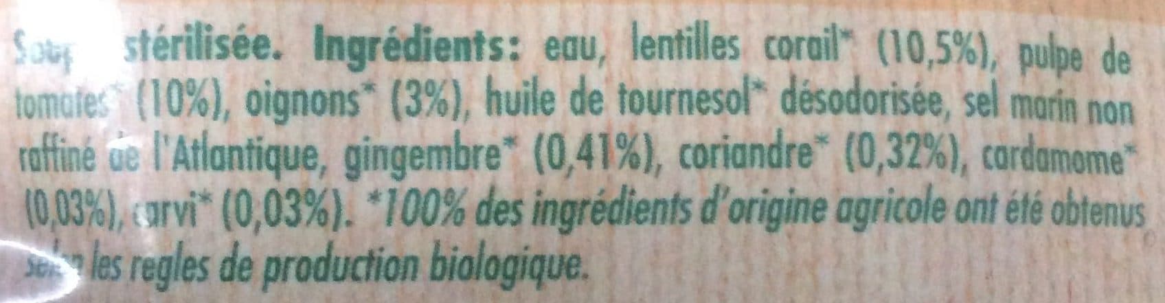 Danival Soupe aux lentilles corail et epices douces packshot