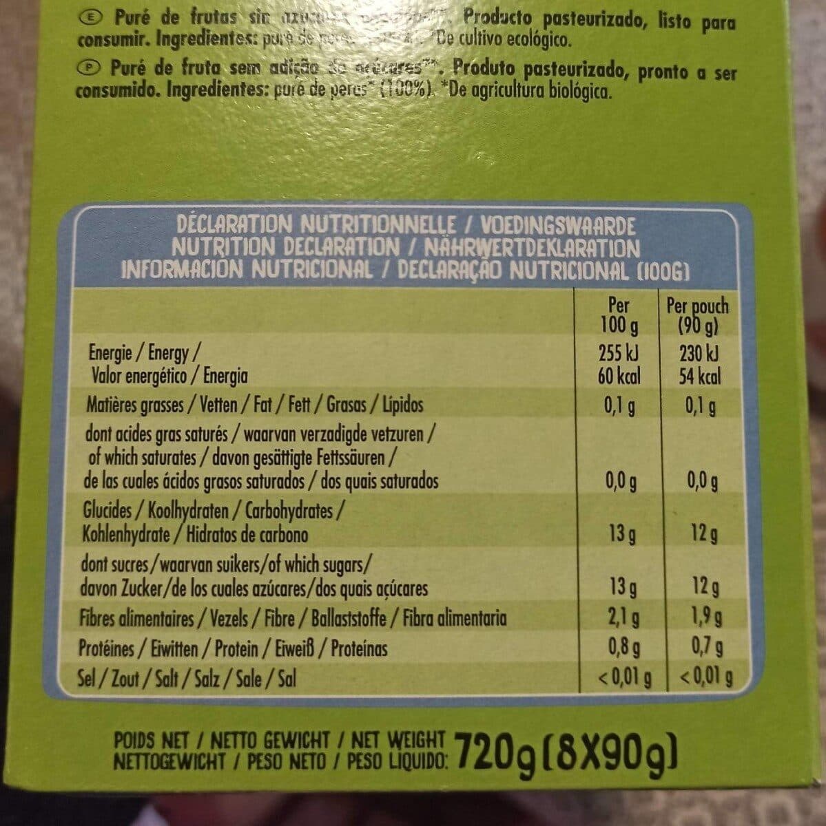 Ethiquable Poire Nature 100% Fruit Bio Sans Sucres Ajoutés packshot