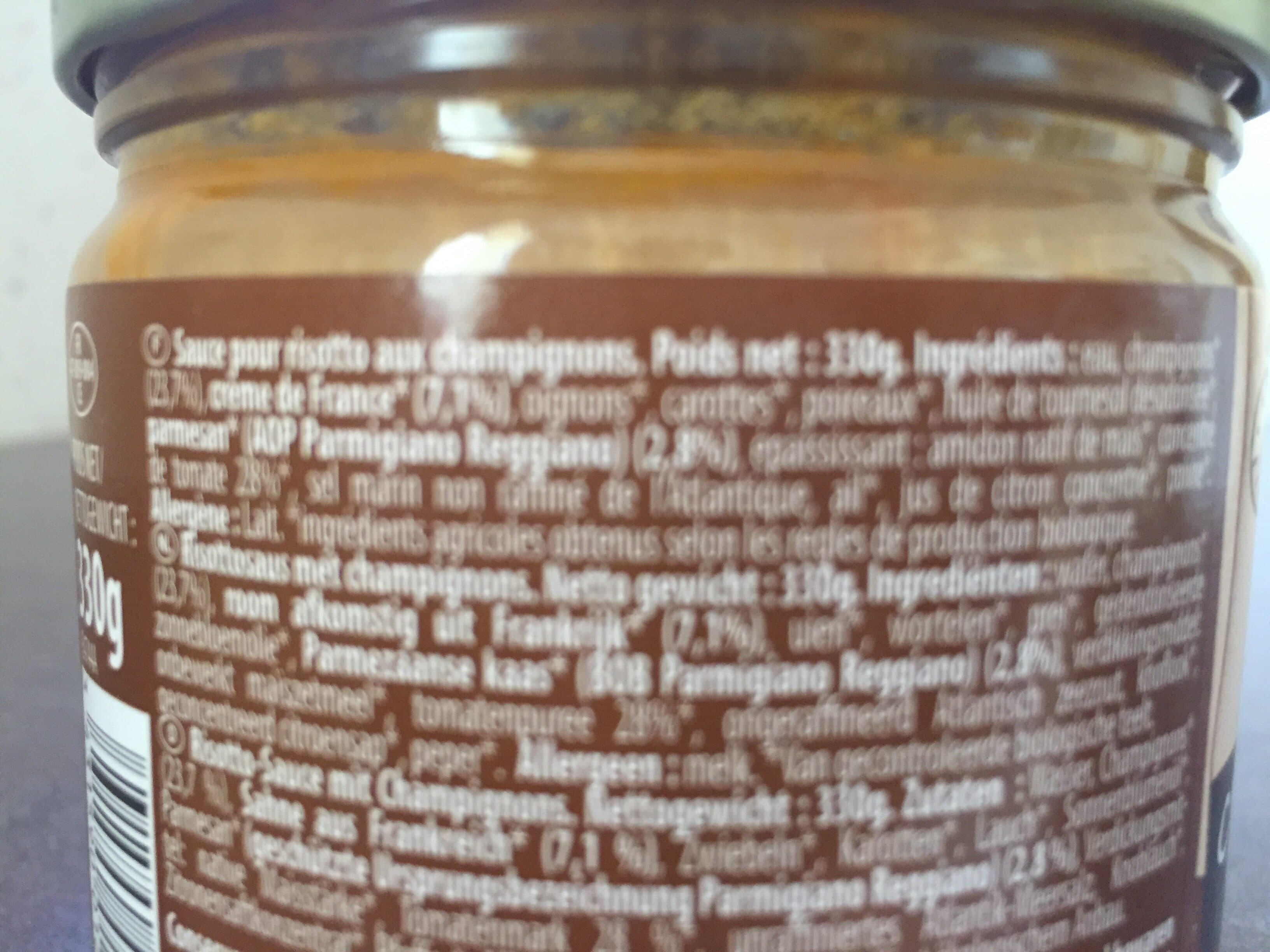 Danival Sauce Risotto Aux Champignons packshot