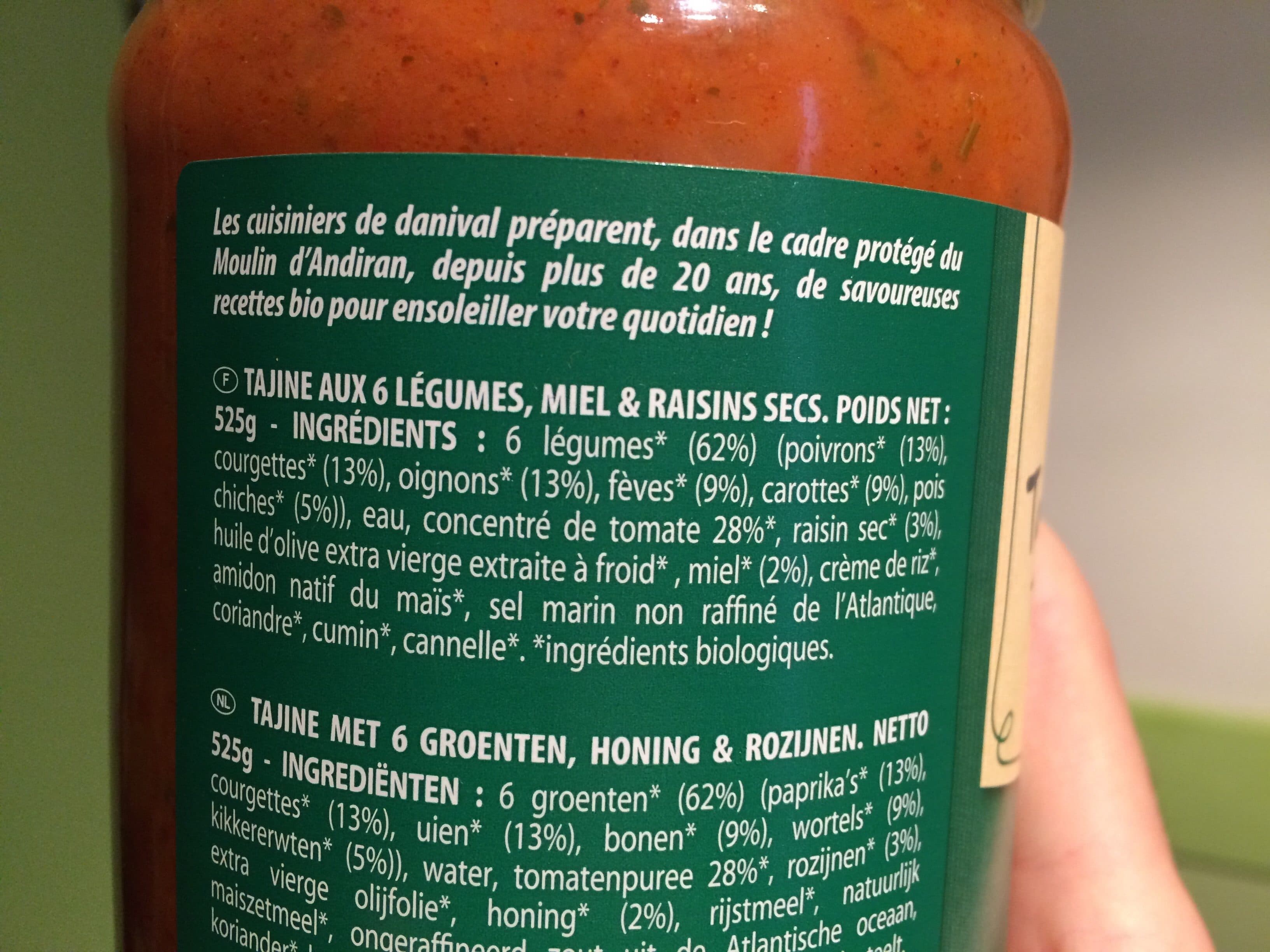 Danival Tajine Aux 6 Légumes & Miel packshot