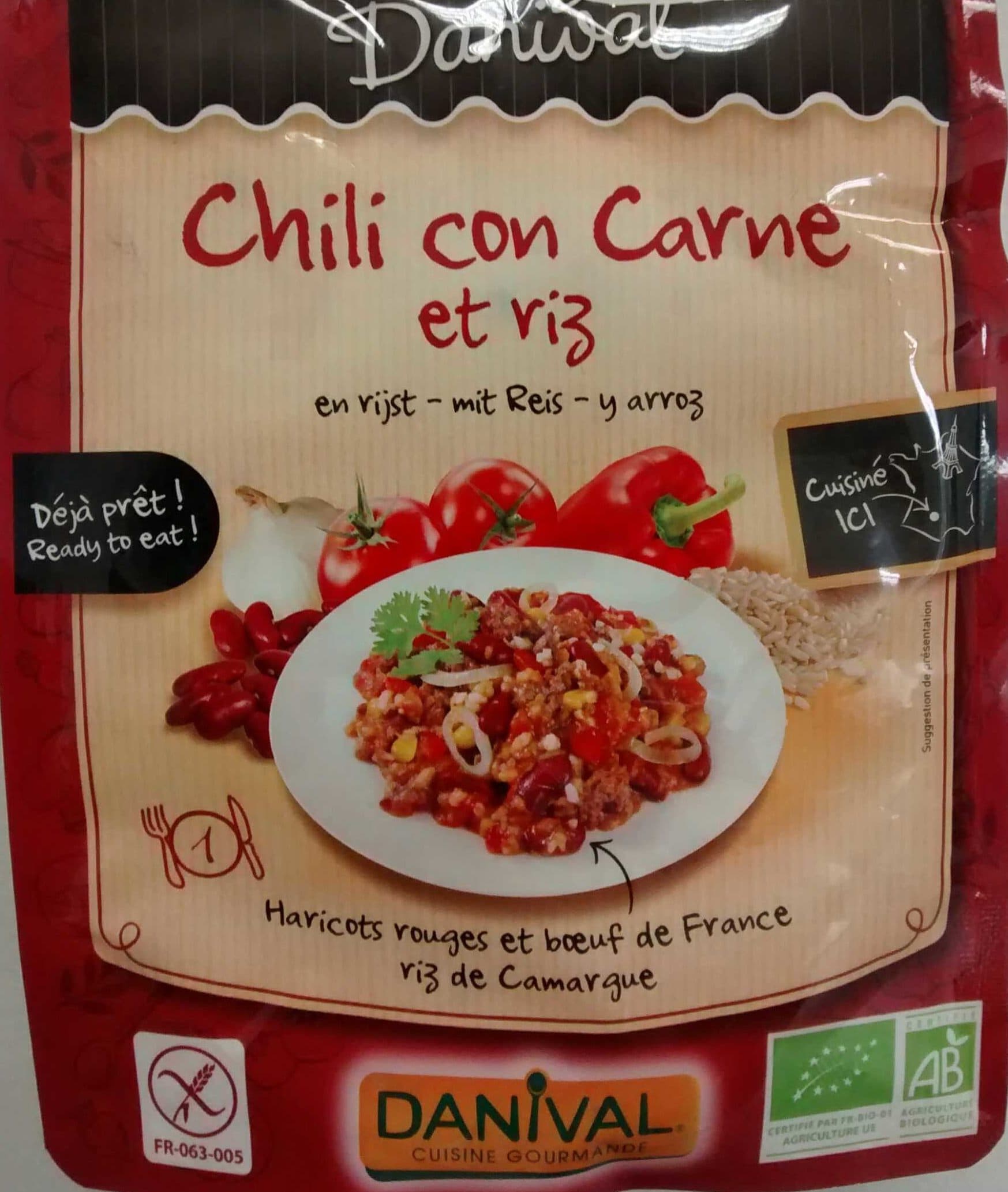 Danival Chili con carne et riz packshot