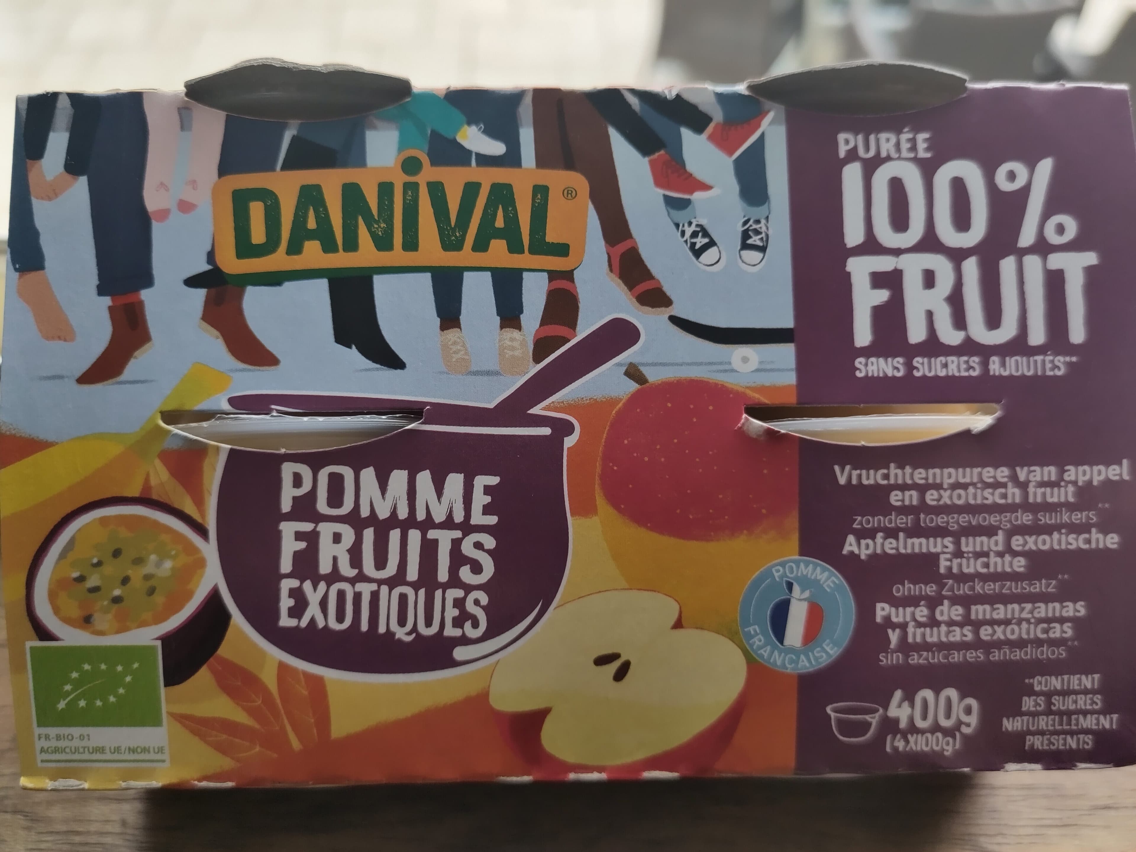 Danival Purée pomme fruits exotiques packshot
