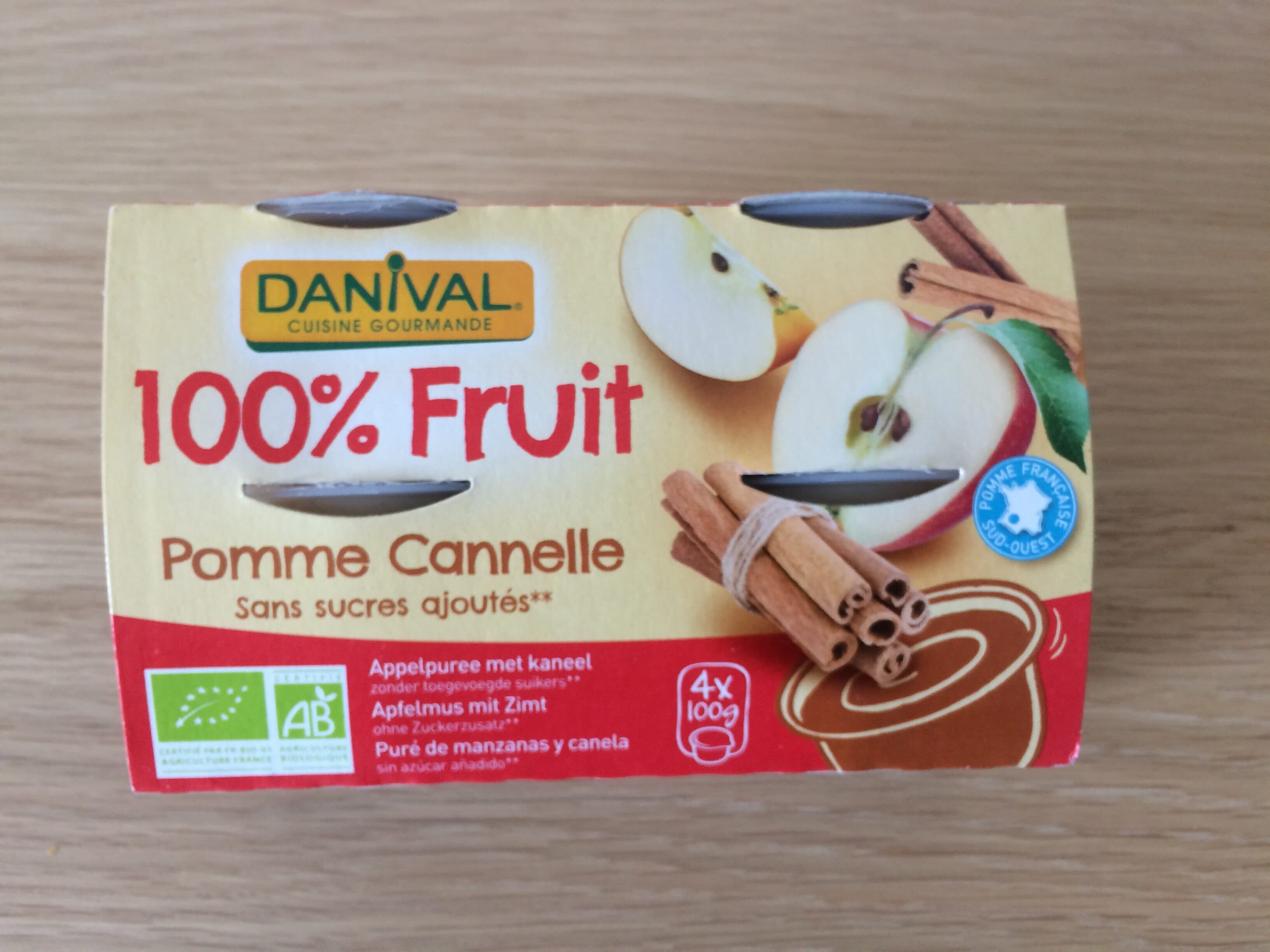 Danival Purée 100% fruit, pomme cannelle sans sucres ajoutés packshot