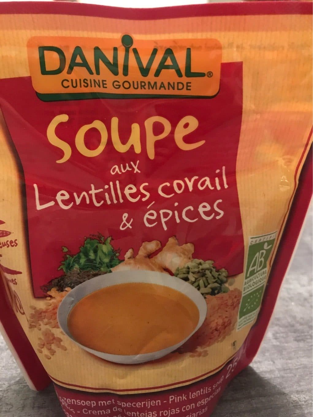 DANIVAL Soupe aux Lentilles corail et épices packshot