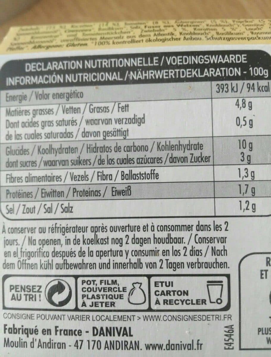 Danival Popote Minute ravioli aux 5 légumes packshot