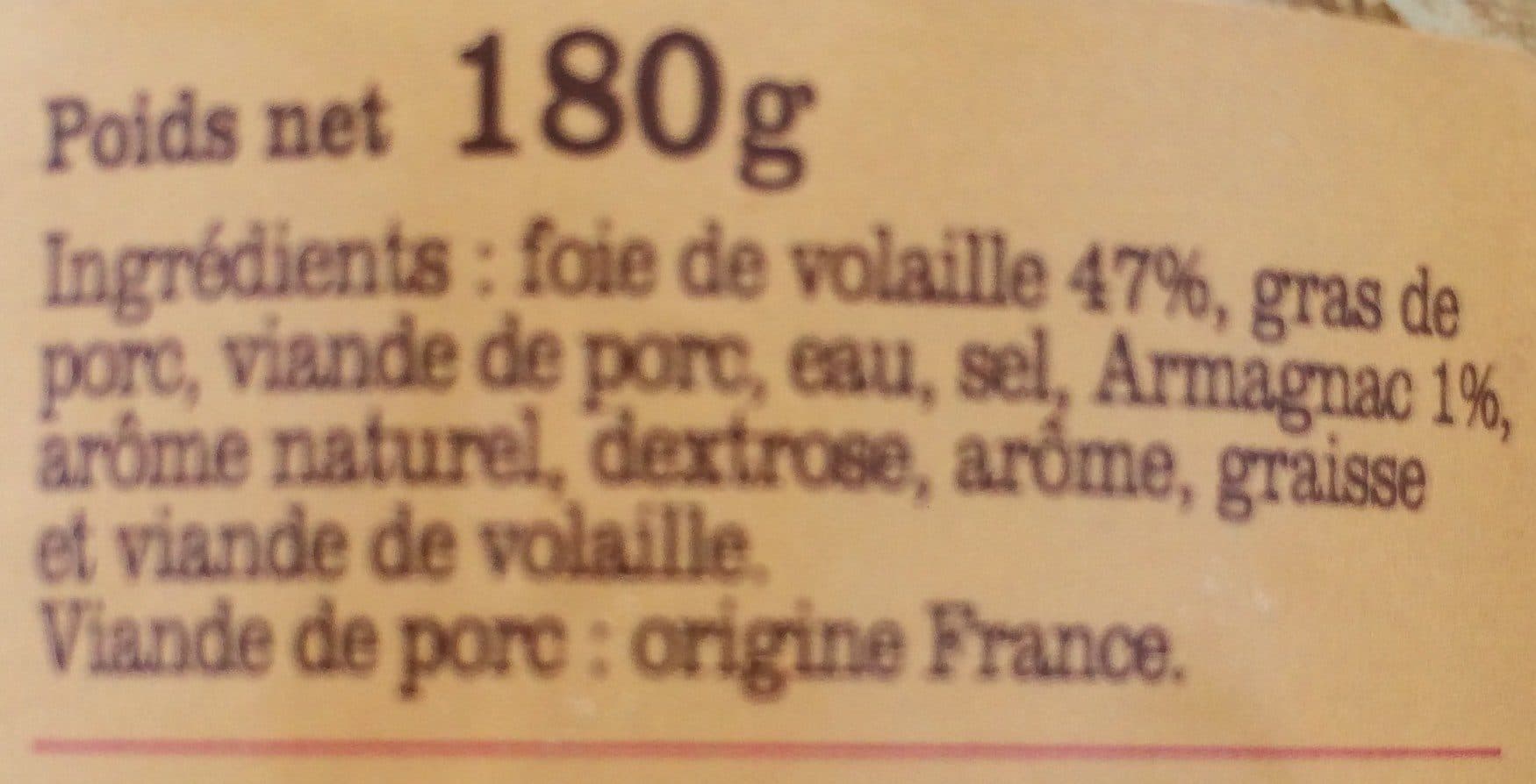 Open Food Facts Confit de foie de volaille à l'Armagnac packshot