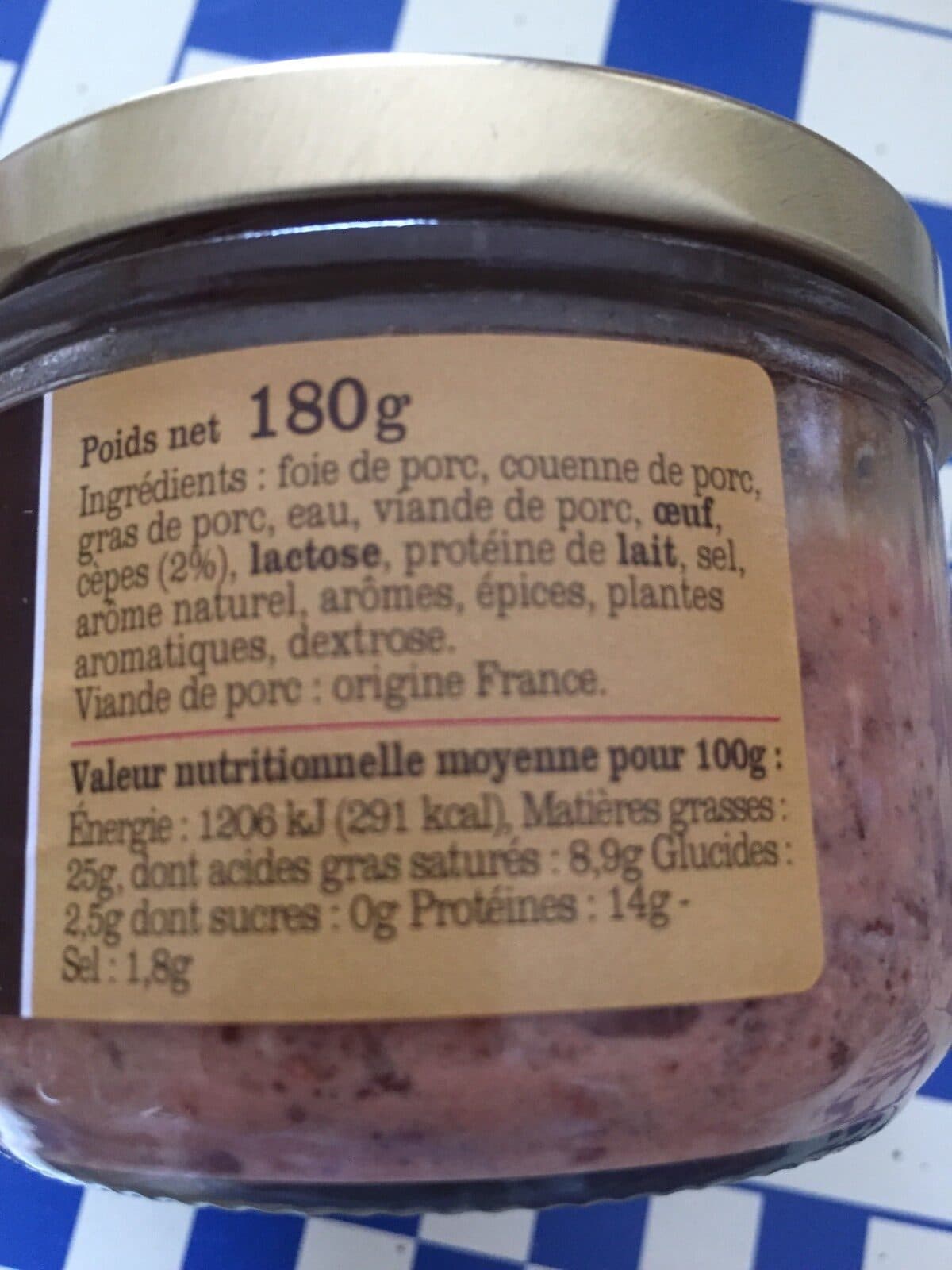 Open Food Facts Terrine du limousin aux cepes packshot
