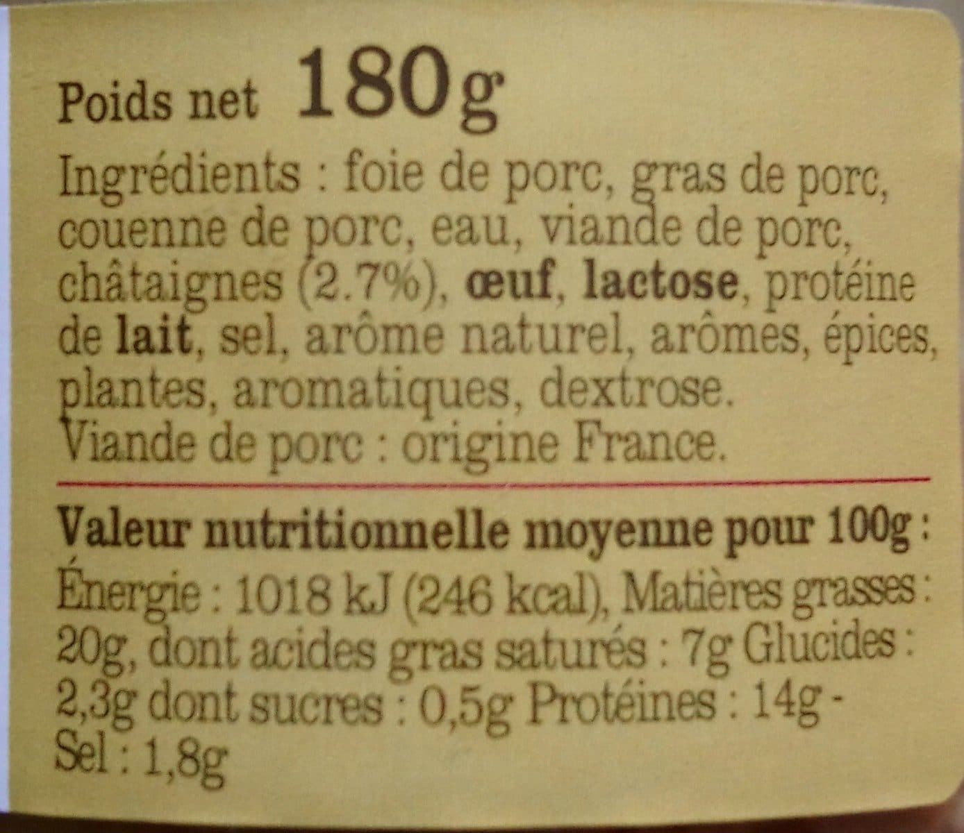 Open Food Facts Terrine du Limousin aux châtaignes packshot