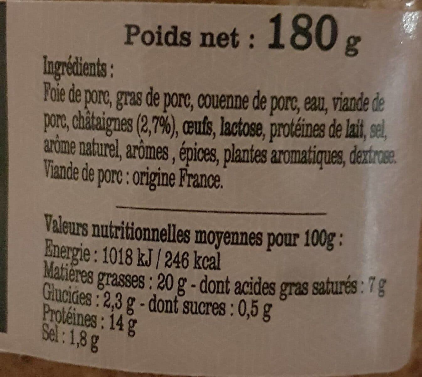 Open Food Facts Terrine du Limousin aux châtaignes packshot