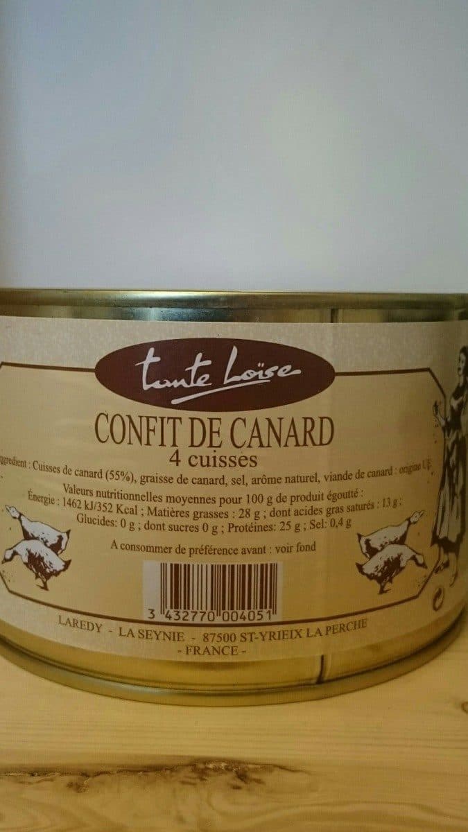 Open Food Facts Confit de canard packshot
