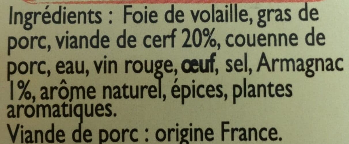 Les Gourmets de Montsegu Terrine de cerf à l'Armagnac packshot
