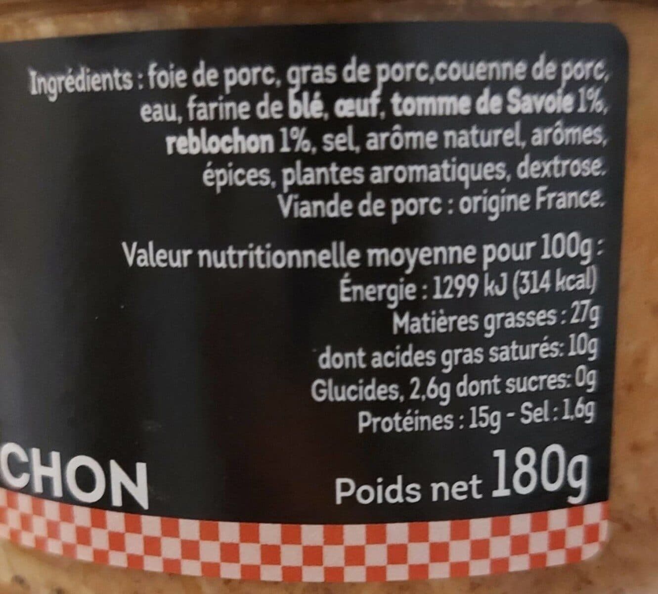 Comte De Seynie Terrine Traditionnelle à La Tomme Et Au Reblochon 180gr packshot