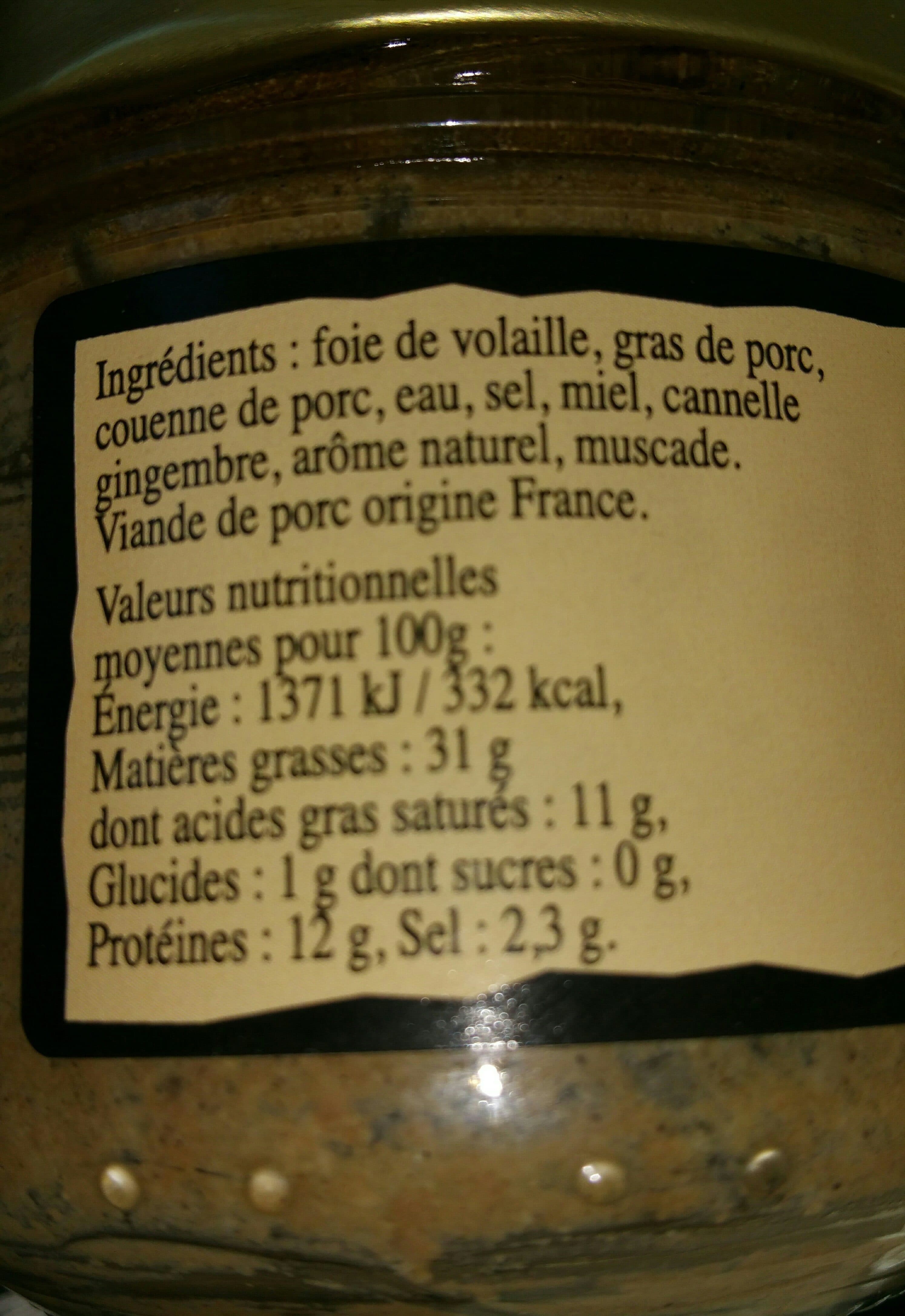 Duc de Pressac Terrine de Noël façon pain d'épices packshot