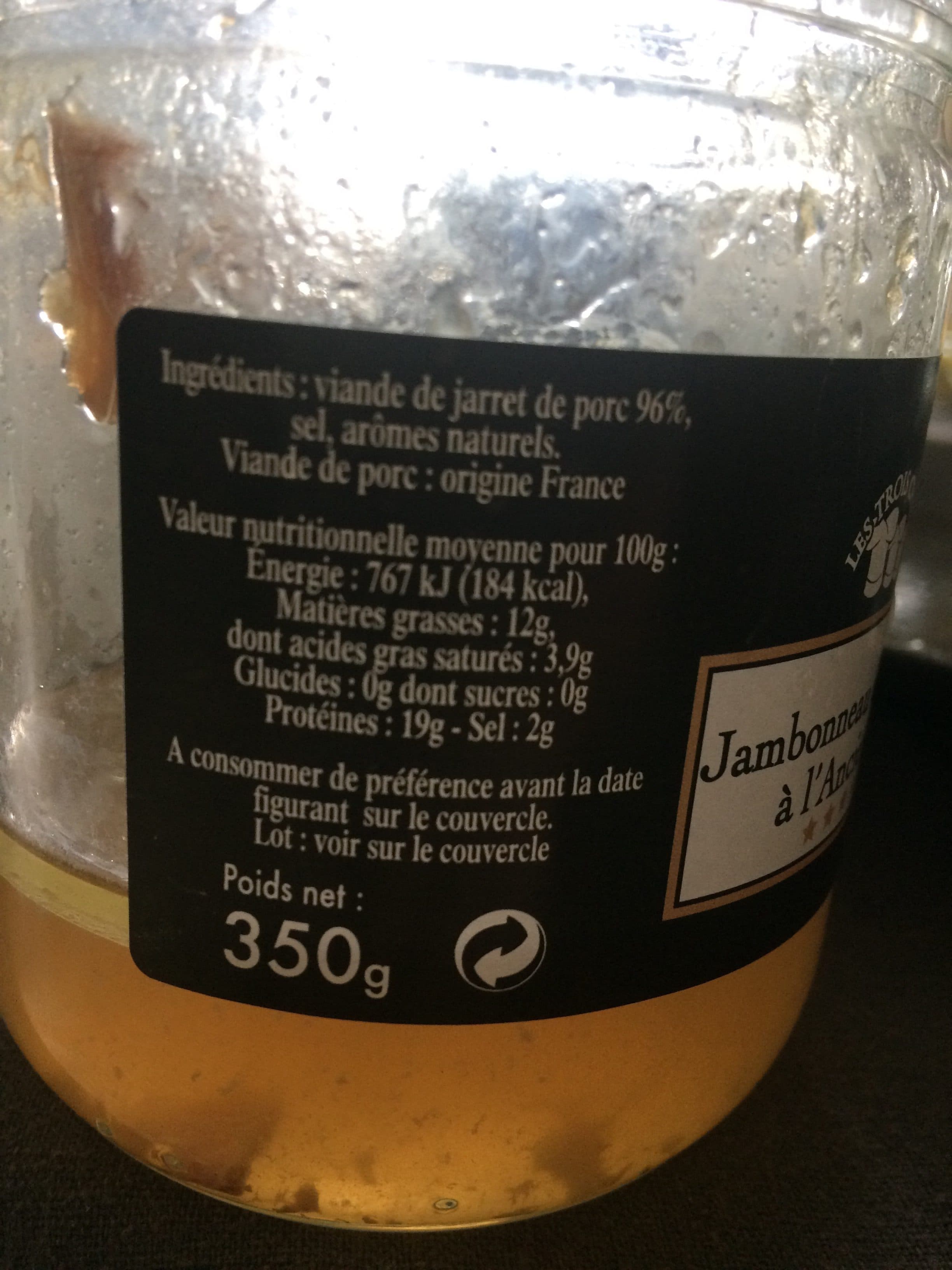 Les Trois Chefs Jambonneau en gelée à l’Ancienne packshot