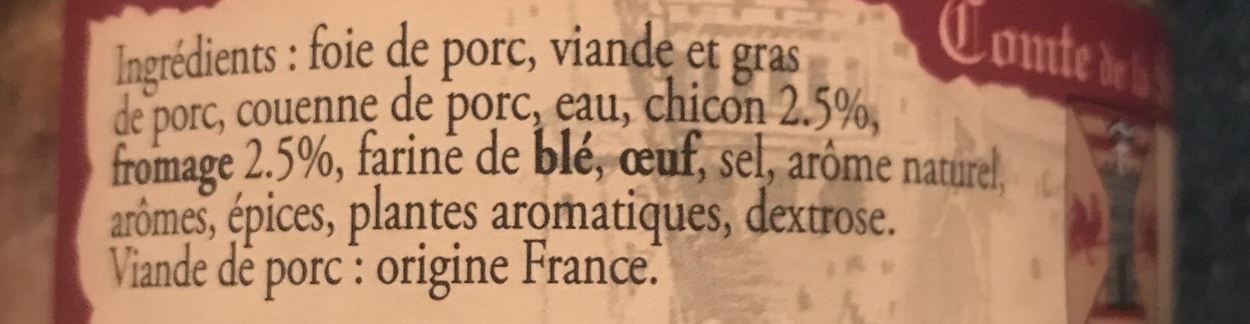 Comte De La Seynie Terrine gourmande aux Chicons et au Fromage packshot