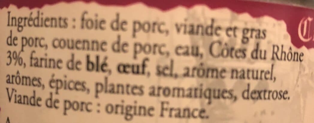 Comte de la Seynie Terrines vigneronne au côtes du Rhône packshot