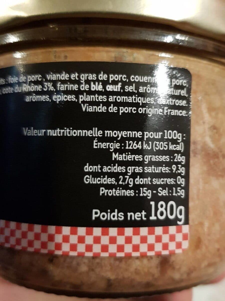 Comte de la Seynie Terrines vigneronne au côtes du Rhône packshot