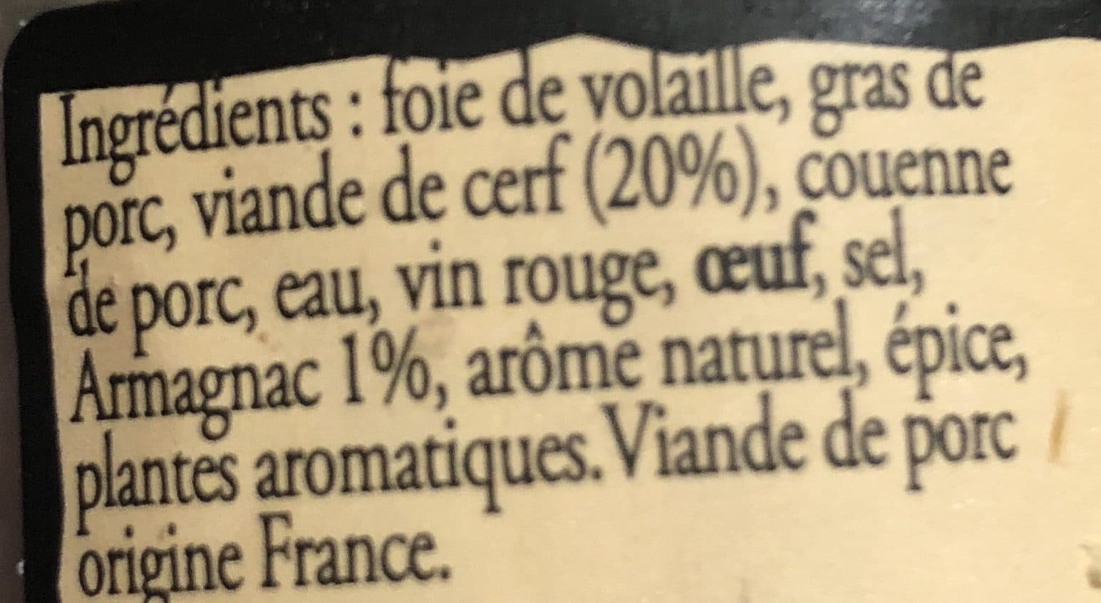 Duc de Pressac Terrine de Cerf à l’Armagnac packshot