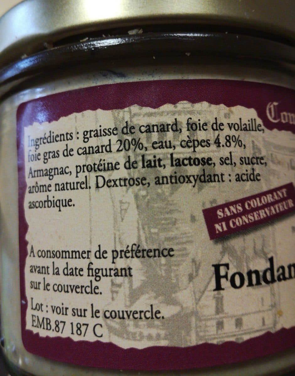 Comte de la Seynie Fondant au foie de canard et aux cepes packshot