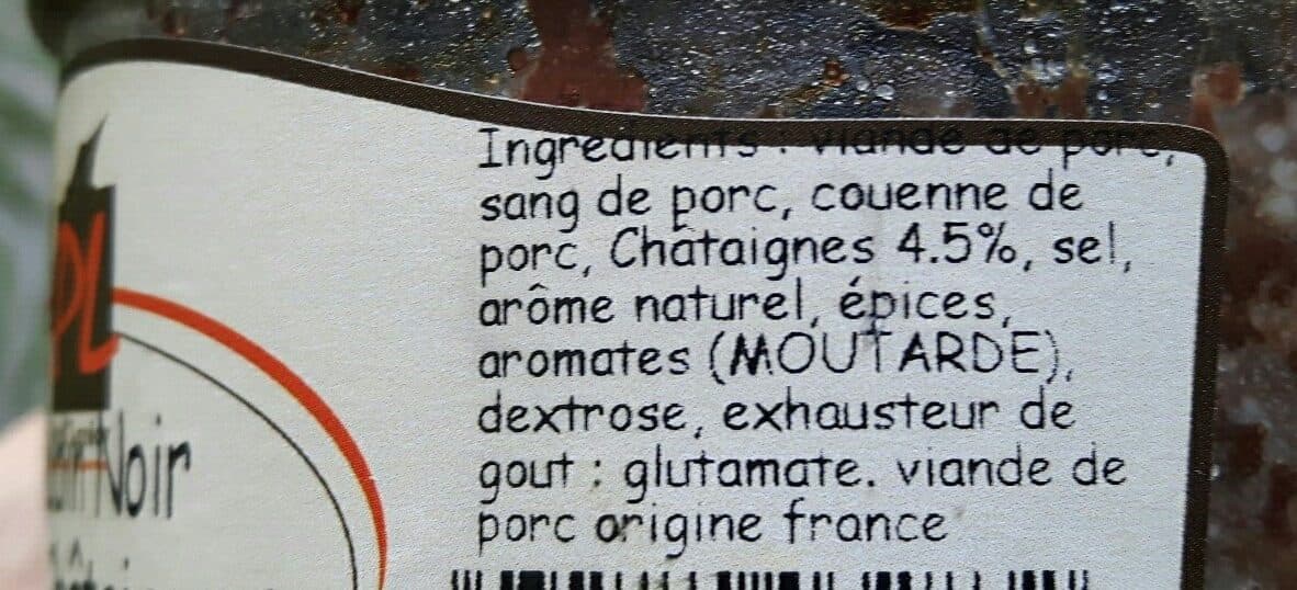 Open Food Facts Boudin noir aux châtaignes packshot