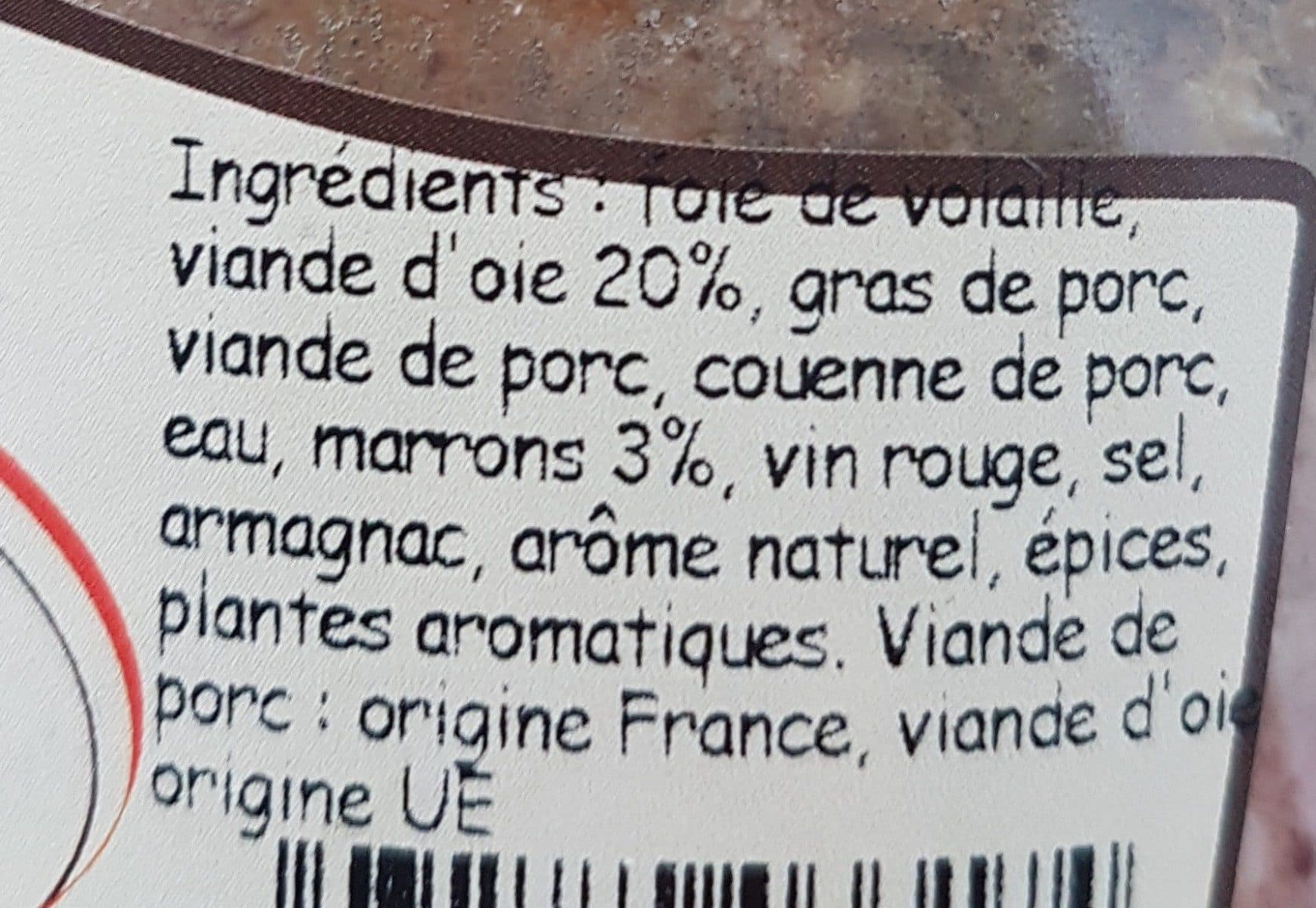 Open Food Facts Terrine d'oie aux marrons packshot