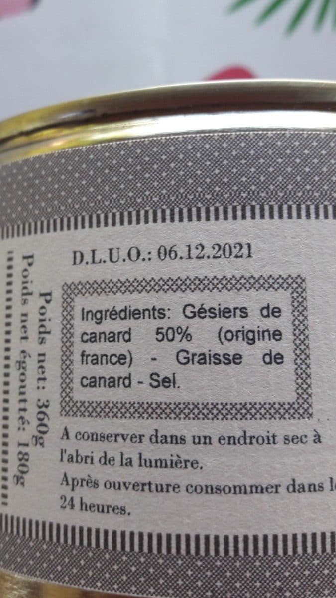 Open Food Facts Gesiers de canard émincés packshot