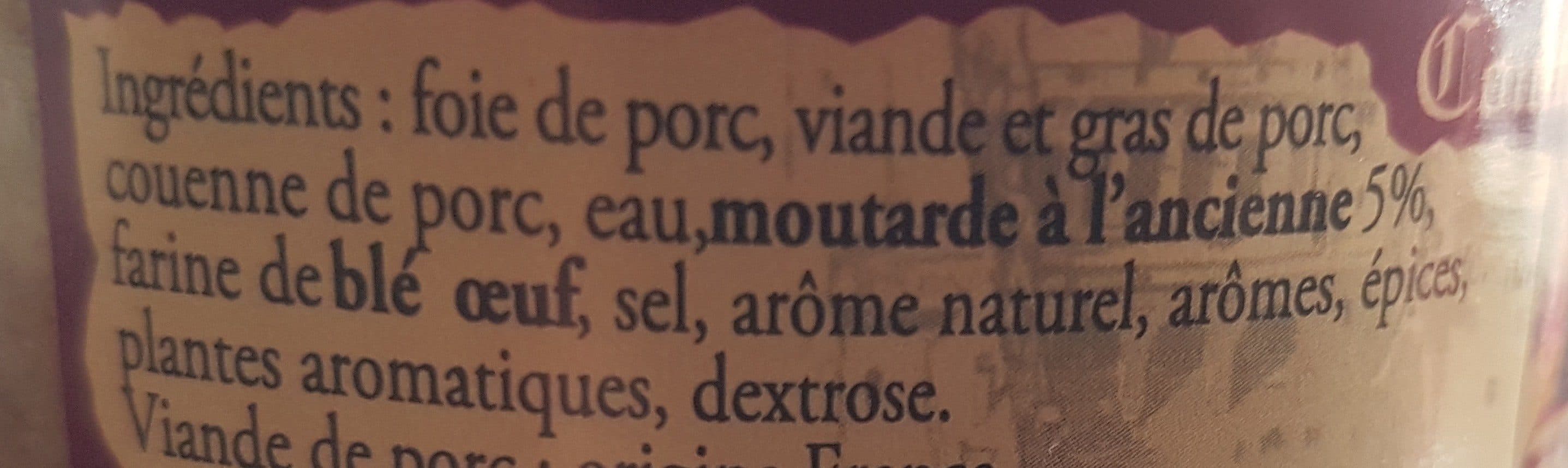 Comte de la Seynie Terrine gourmande à la moutarde à l'ancienne packshot