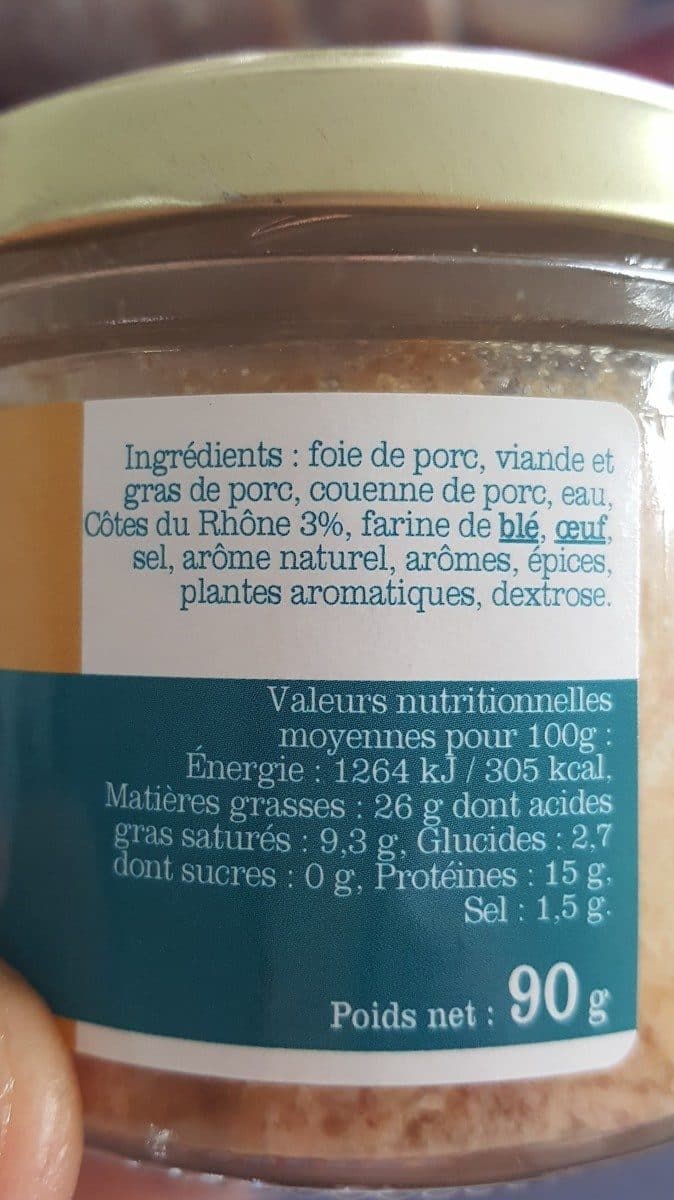 Open Food Facts Terine vignerons au Côtes du Rhône packshot