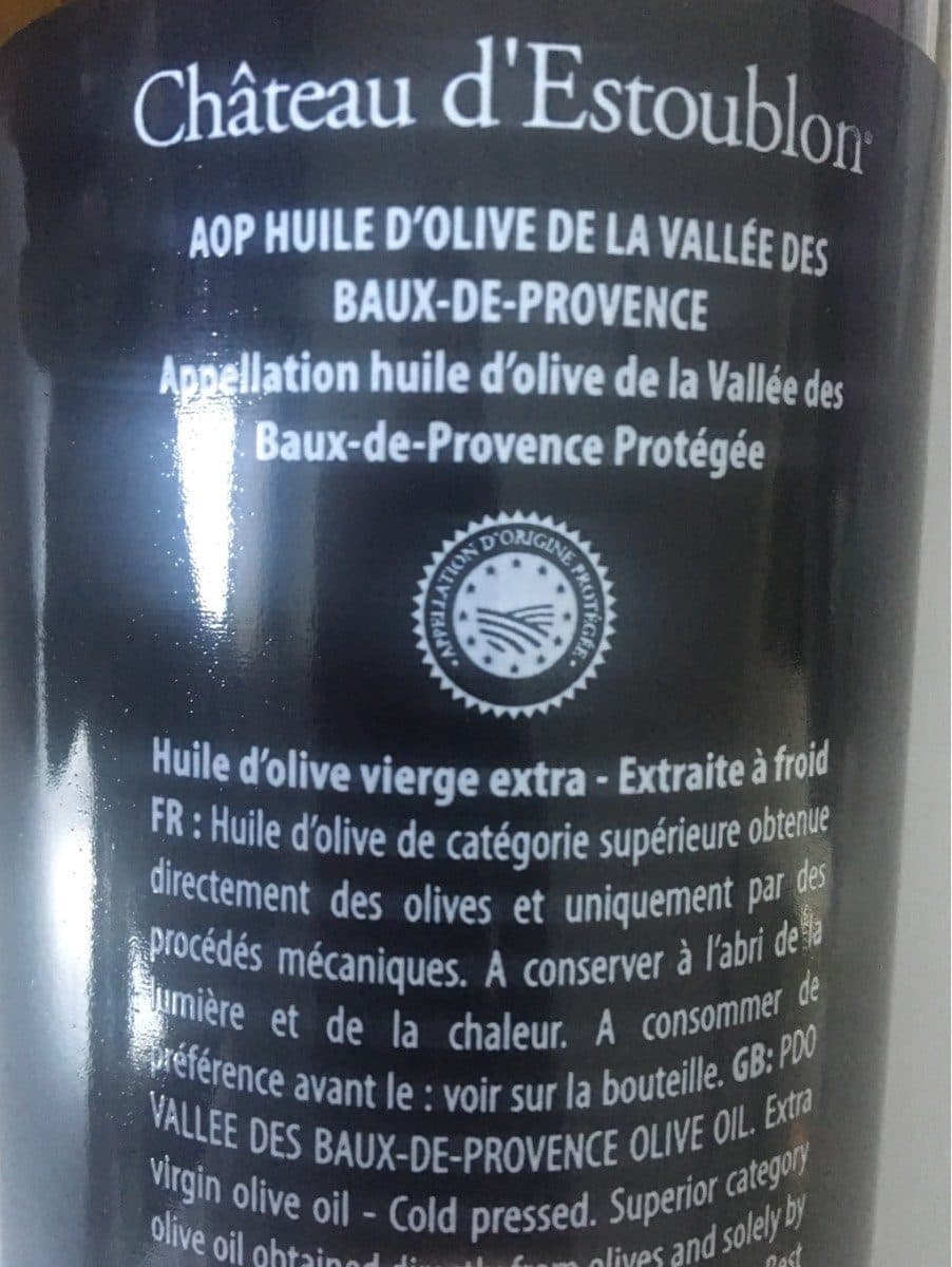 Open Food Facts Huile d'olive Aop Baux de Provence packshot
