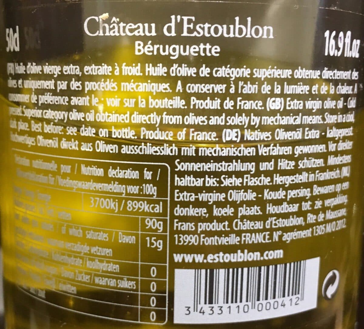 Open Food Facts Huile D'olive Beruguette packshot