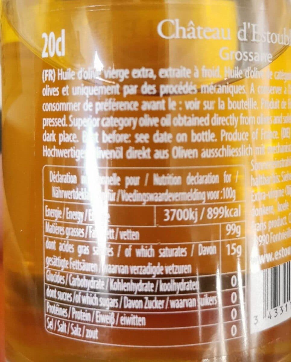 Open Food Facts Huile d'olive Château d'Estoublon packshot