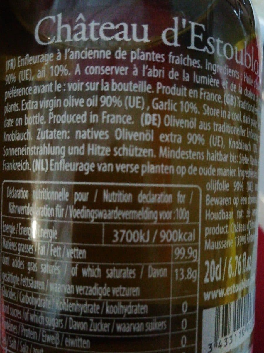 Open Food Facts Huile d'olive vierge extra ail packshot