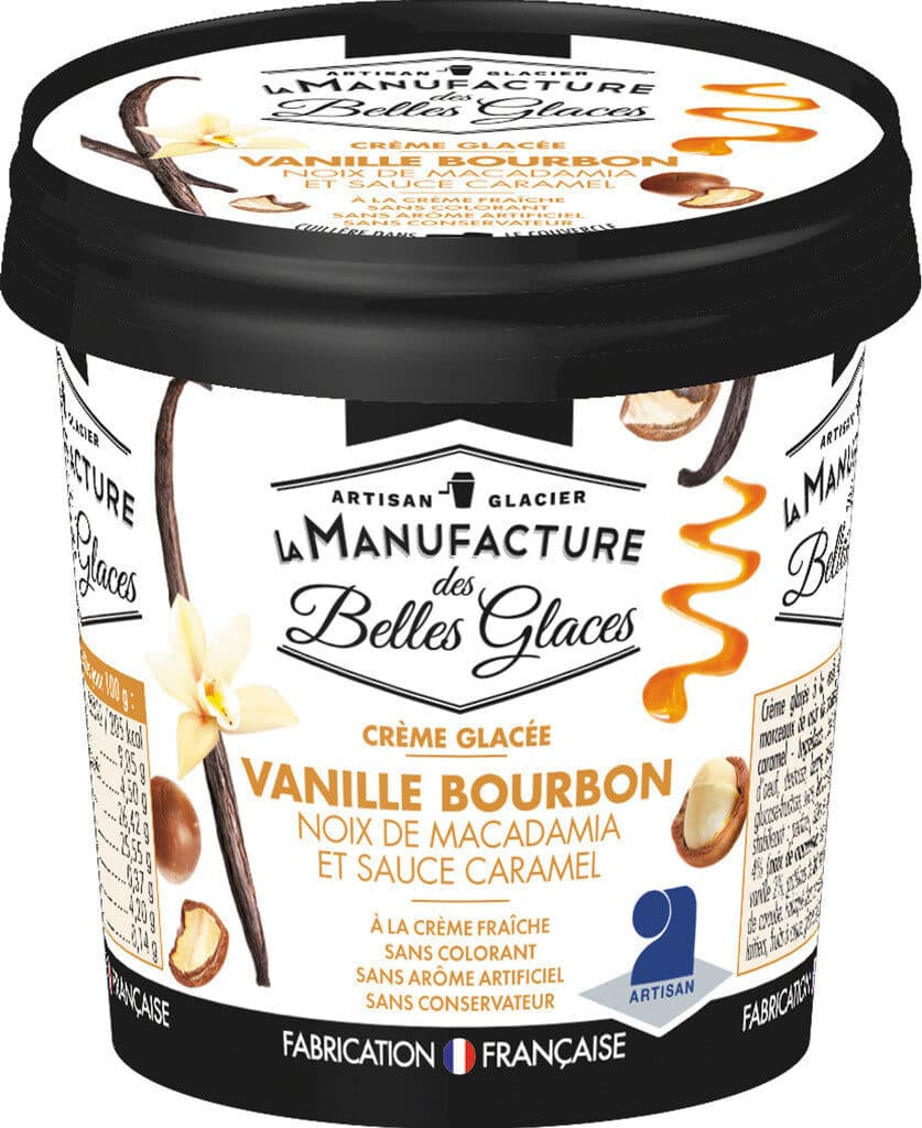 La Manufacture des Belles Glaces Crème glacée vanille macadamia packshot
