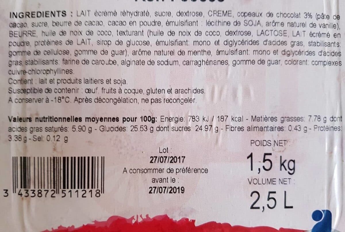 Open Food Facts Glace menthe chocolat packshot