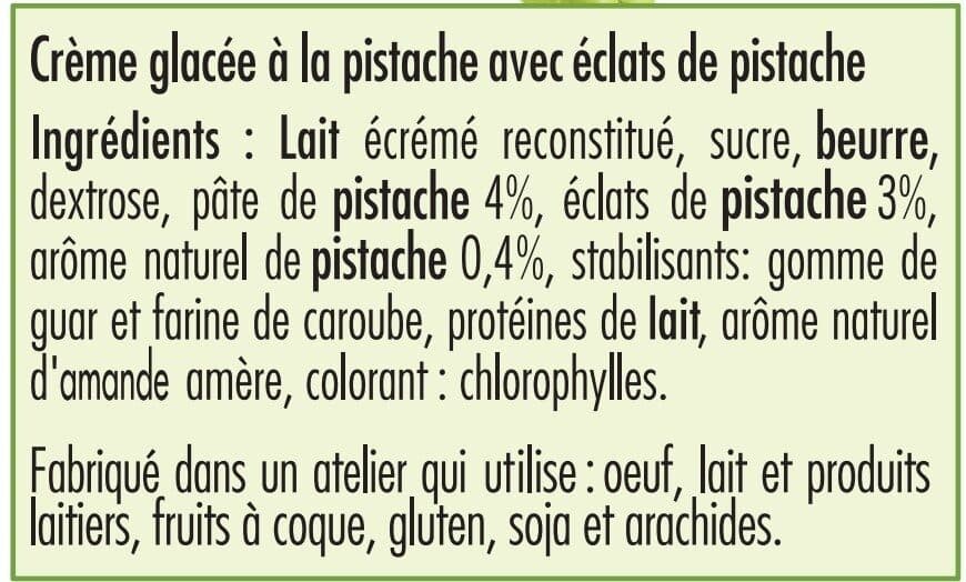 La Manufacture des Belles Glaces Crème glacée Pistache 750 mL / 487,5g packshot