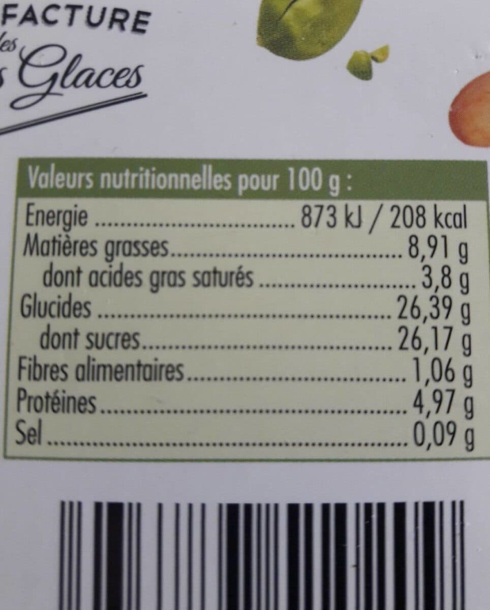 La Manufacture des Belles Glaces Crème glacée Pistache 750 mL / 487,5g packshot