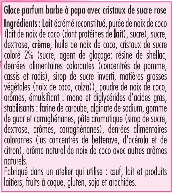 La Manufacture des Belles Glaces Glace parfum barbe à papa avec cristaux de sucre rose packshot