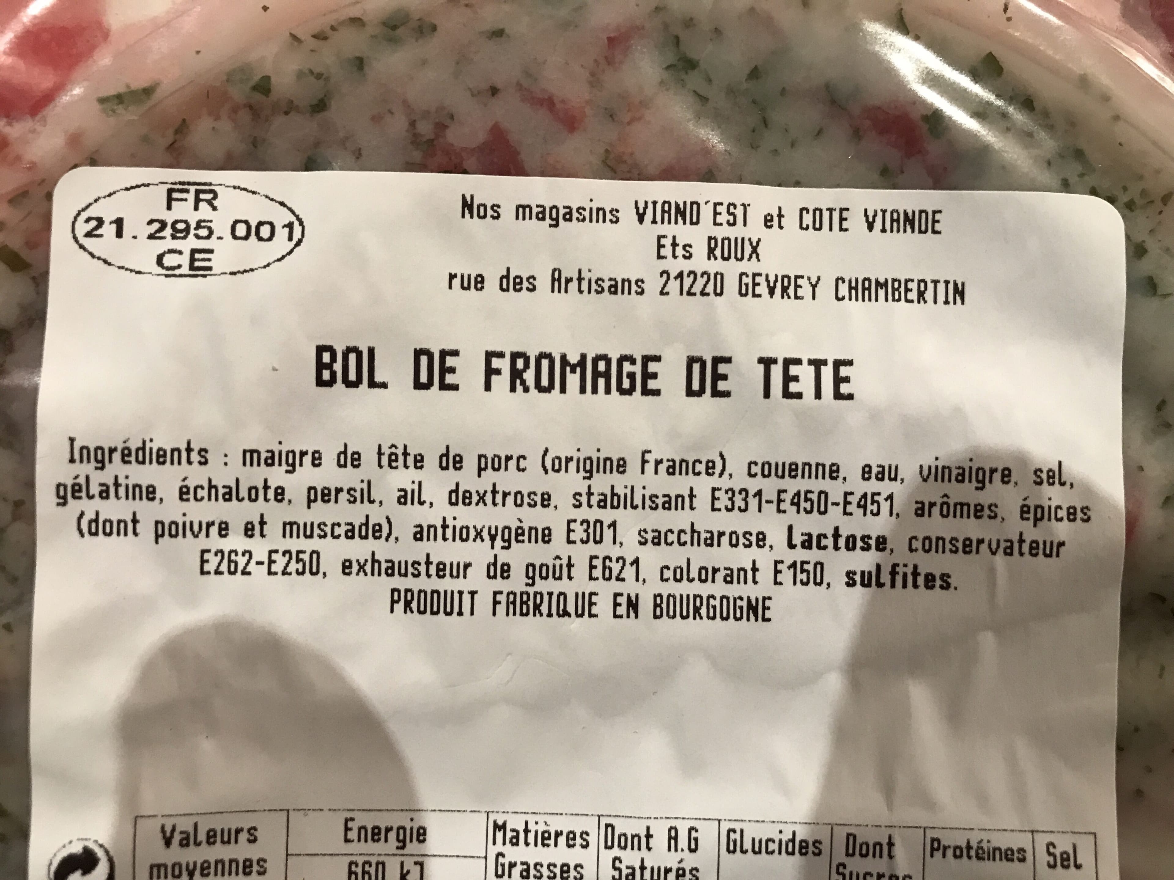 ETS ROUX Bol de fromage de tete packshot