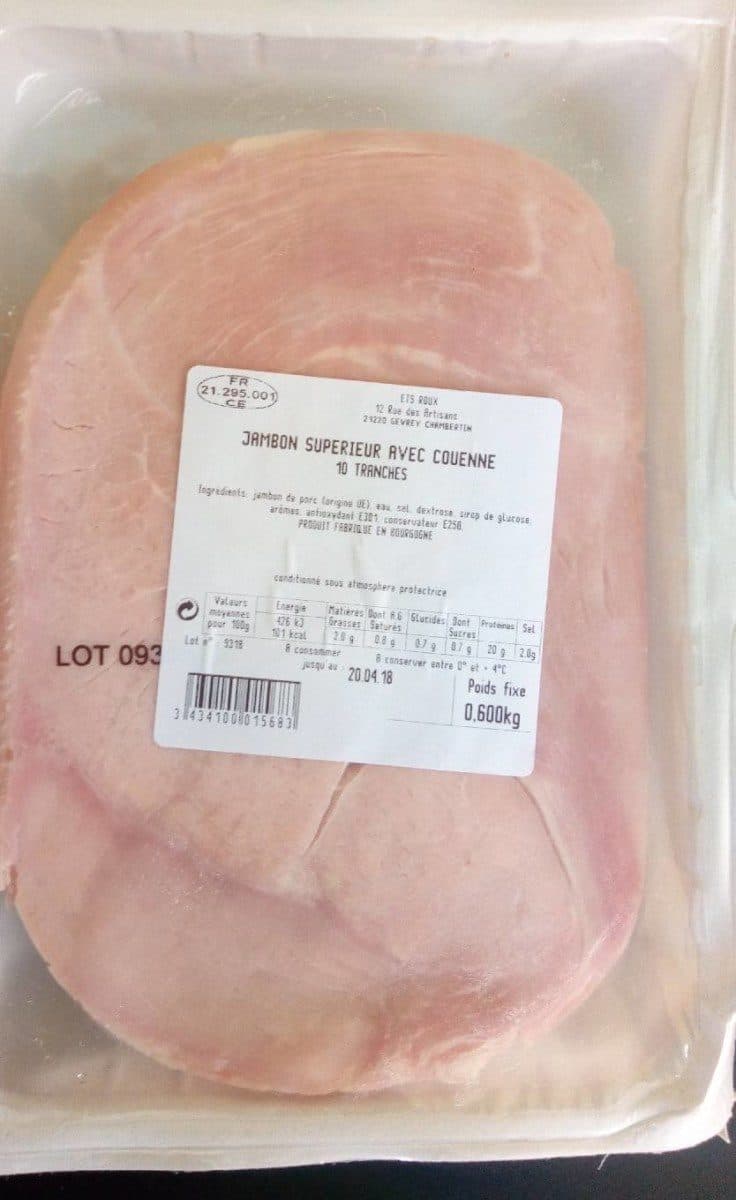 Open Food Facts Jambon supérieur avec couenne packshot