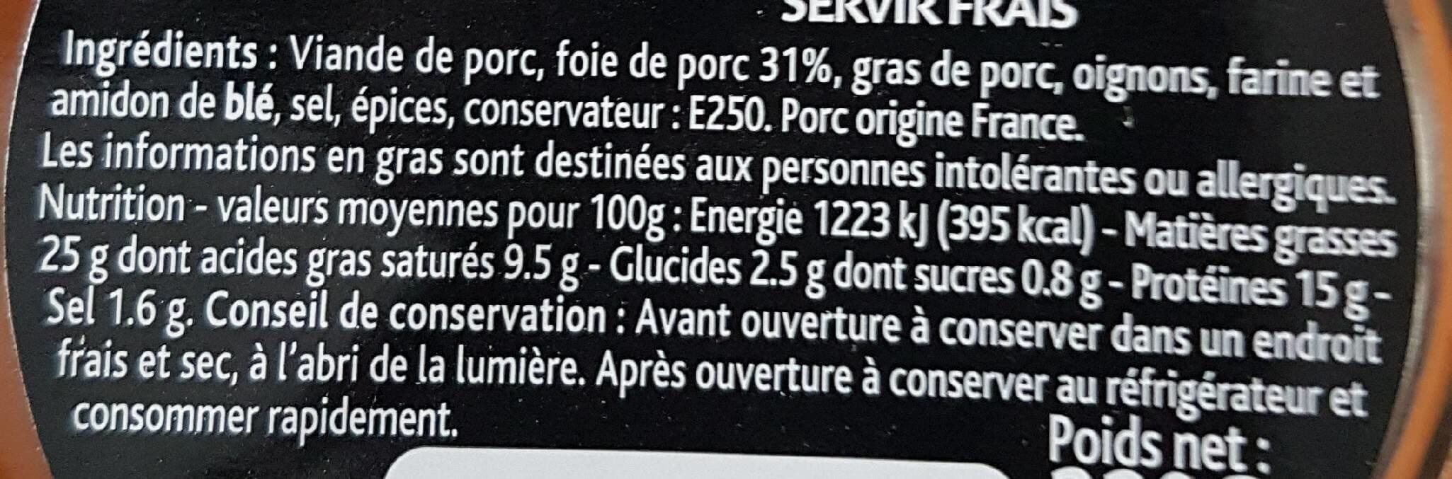 Jean Floc'h Terrine de de campagne à l'ancienne packshot