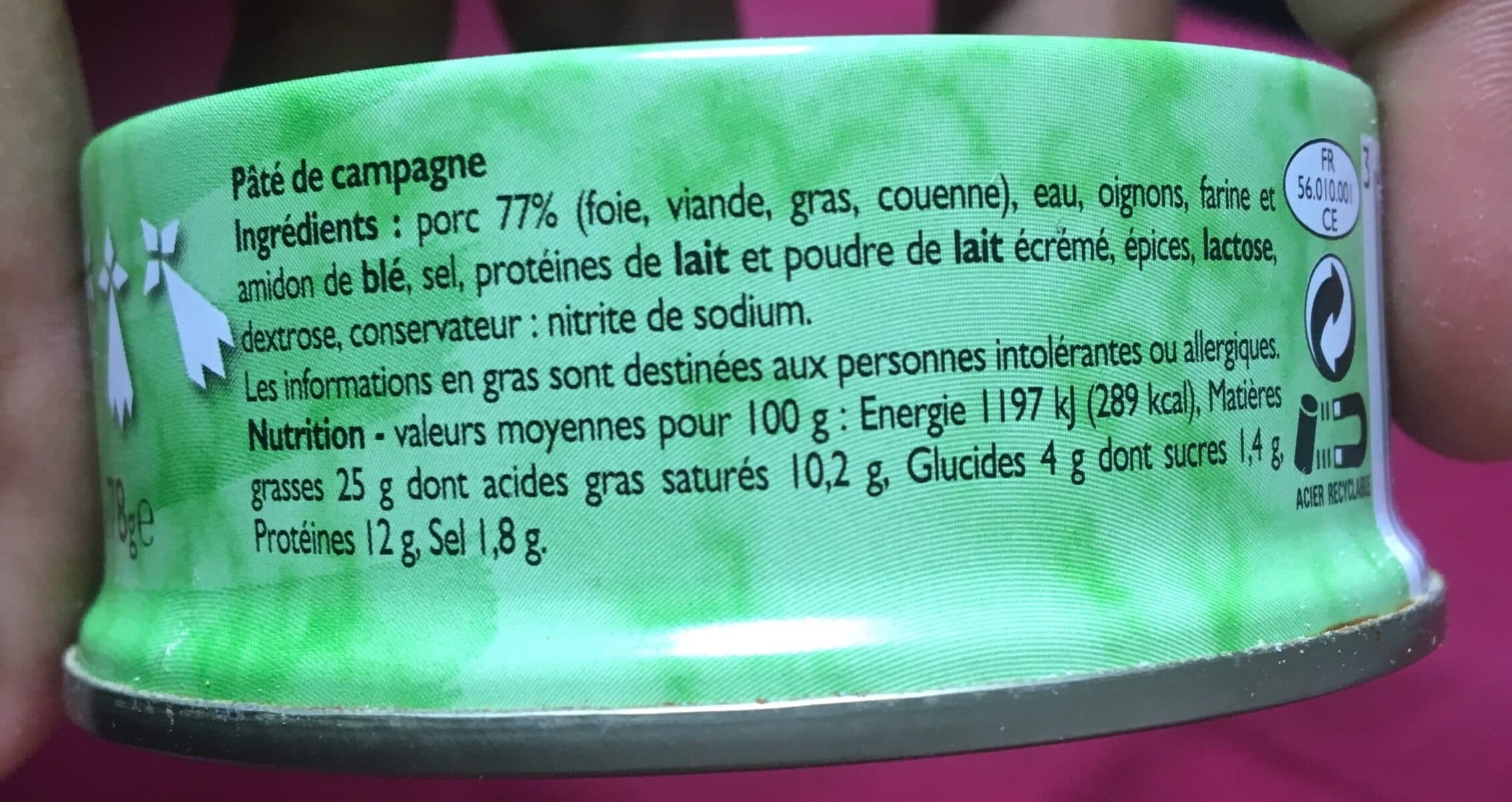 Produit blanc Pâté de campagne packshot