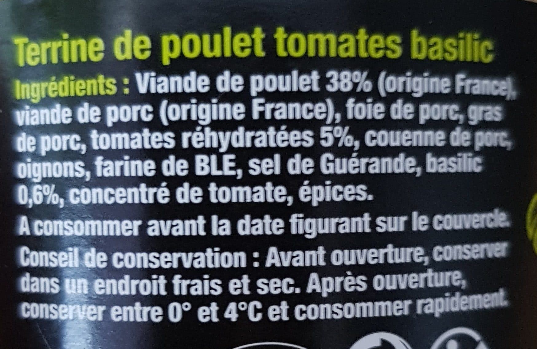 Open Food Facts Terrine de poulet tomates basilic packshot