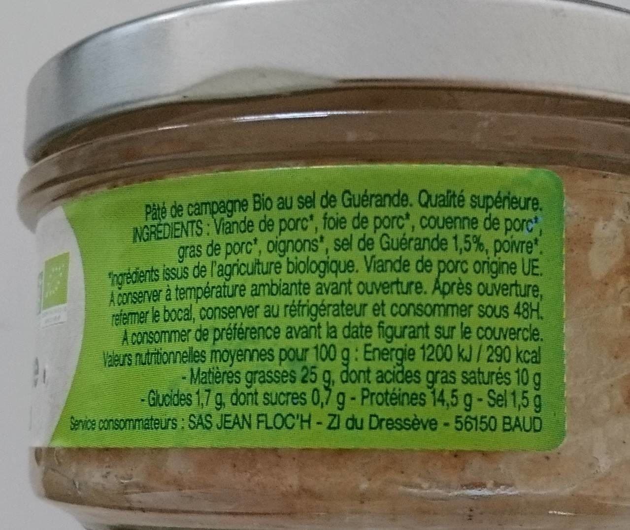 Jean Floc'h Pâté de campagne au sel de Guérande packshot