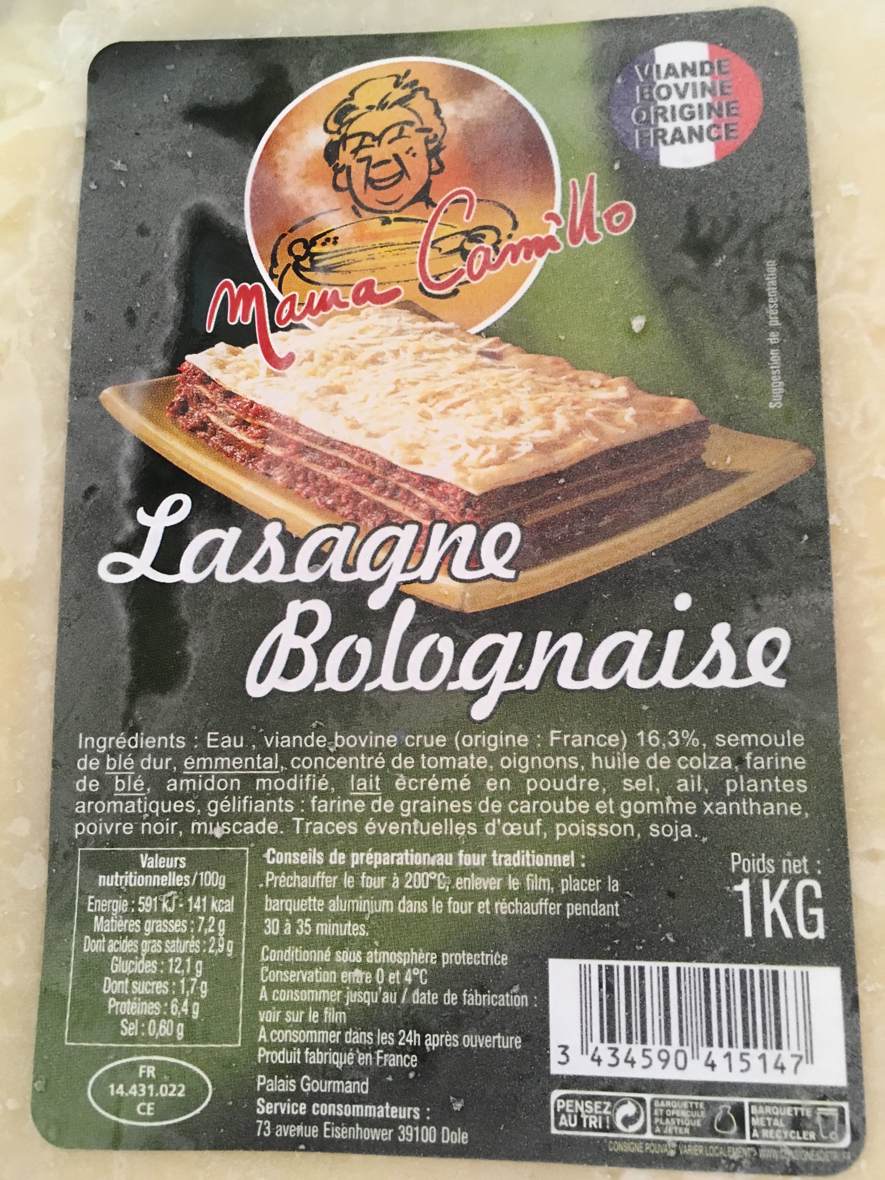 Mama Camillo Lasagne bolognaise packshot
