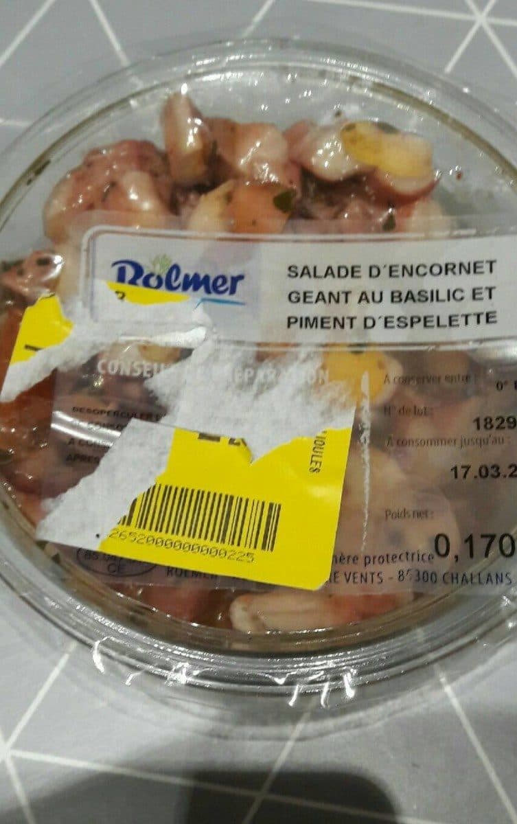 Open Food Facts Salade d'encornet géant au basilic et au piment d'espelette packshot