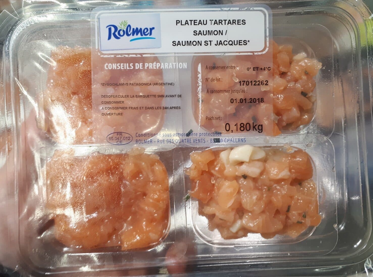 Rolmer Plateau tartares (saumon / saumon St Jacques) packshot