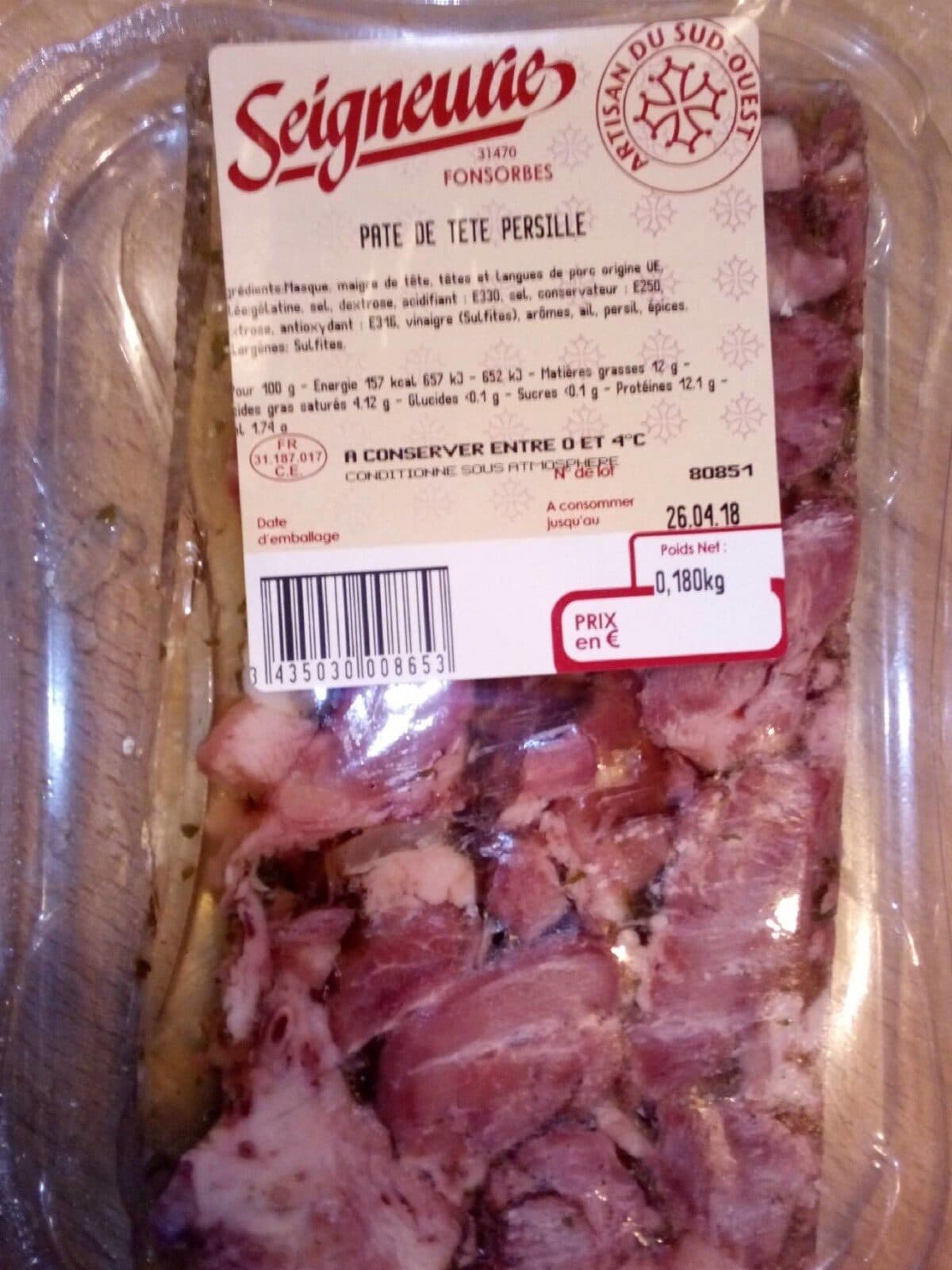 Open Food Facts Pâté de tête persillé packshot